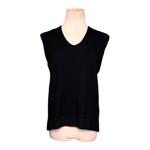 Jones New York black v neck sweater vest size M - Picture 1 of 9